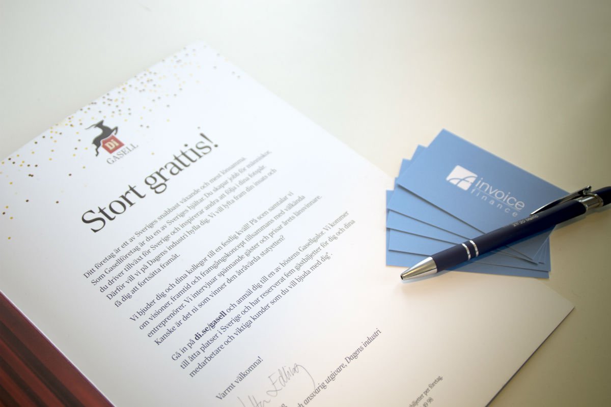 InvoiceSE's tweet image. Invoice Finance utsedd till ett av Sveriges Gasellföretag 2017 invoice.se/invoice-financ…