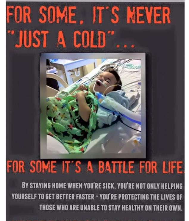 Camp_Taylor's tweet photo. For some, it's NEVER "Just a cold" Heart kids fight a battle against #CHD 365 days a year #NoRemission #NoCure #NoDiscrimination #40KBabies https://t.co/3idUwfqOqj