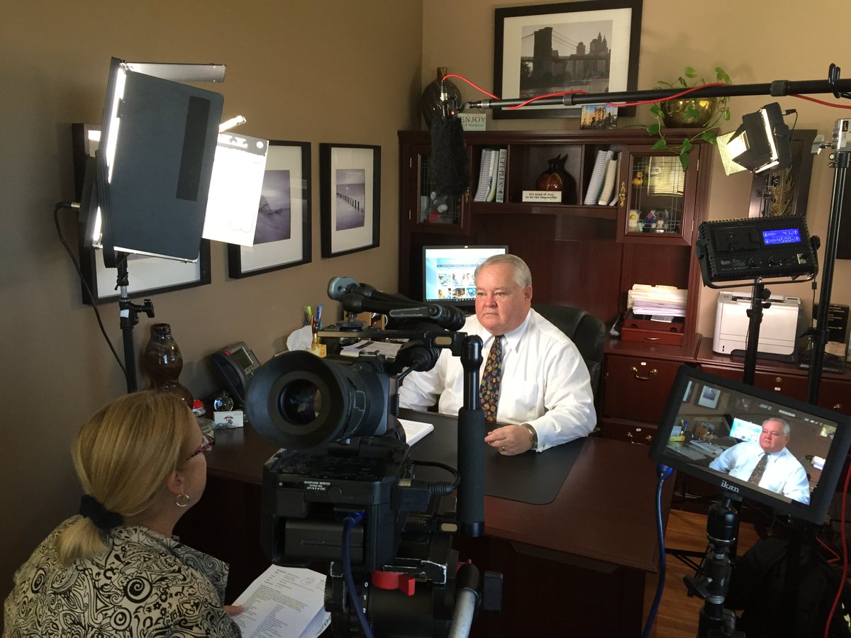 Brian, LRHC's CEO gets ready to film a segment for the 2017 Marvin S. Gilman Non-Profit Superstar in Business Award Celebration.