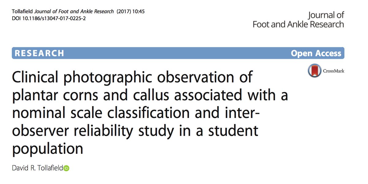 consfootpain's tweet photo. A thirty year review of an old classification method for corns and callus (keratoma) published in JFAR this week. Helping to rethink Dx? https://t.co/bfryXtTrJP