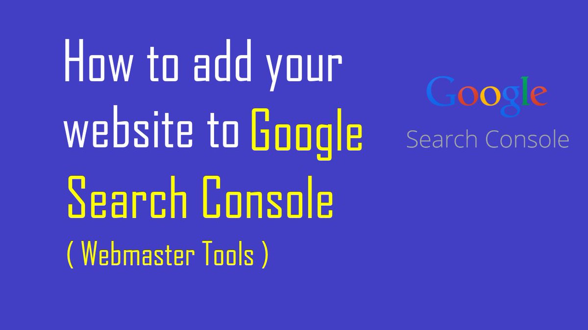 generic_Whiz's tweet photo. Video Tutorial: 
Learn how to add your #website to Google Search Console
https://t.co/nLmiuW50al
#Video #GoogleSearchConsole #Webmaster https://t.co/8RRXrMnVzl