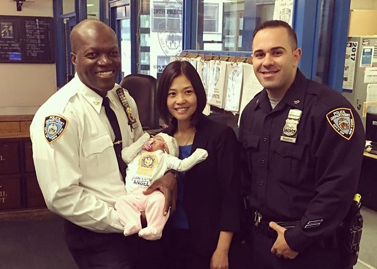NYPD19Pct's tweet photo. What an honor to have Det. Liu’s wife &amp; their newborn baby Angelina Liu visit us. Det. Liu’s legacy will never be forgotten. https://t.co/apQx0bYdc5