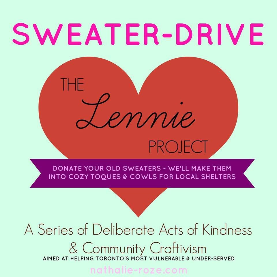 NRandCo's tweet photo. Reminder: I'm @WithrowMarket tomorrow collecting gently used sweaters for #TheLennieProject ~ hope to see you there. #craftivism https://t.co/ESckEGZdkO