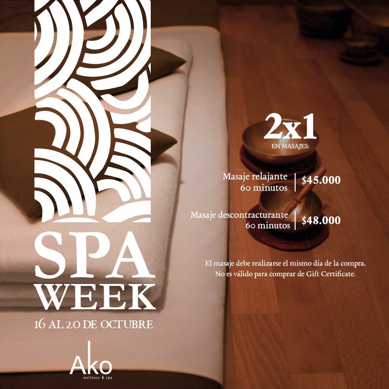 Recuerda: desde el 16 al 20 de octubre disfruta de Spa Week
Remember: from October 16th to 20th Spa Week 
+56 2 2950 3212 mostg-ako@mohg.com