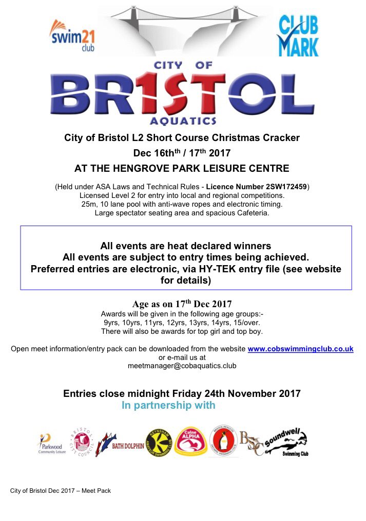 🔵🔴⚪️ WHO'S LOOKING FOR A FAST L2 CHRISTMAS OPEN MEET - uk.teamunify.com/reczzcba/UserF…