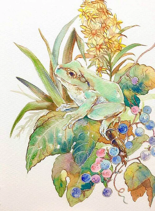 さりげなく植物と一緒にいつもいたくて 描いちゃいますね #植物好きな植物モチーフ作家さんの作品が見たい