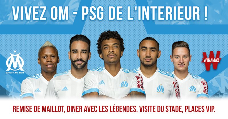 WinamaxSport's tweet photo. Vous voulez kiffer le Classico ? Un pack exceptionnel à gagner pour @OM_Officiel - PSG ! RT+Follow pour participer. #OMPSG https://t.co/Hixfy0Y7x6