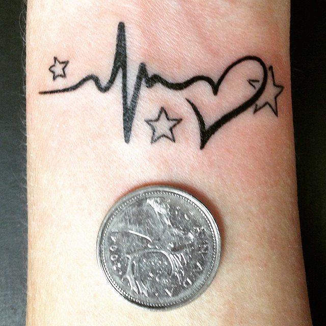 voorkoms Heart Beat Faith Love Arrow Body Tattoo Heart beat tattoo Arrow  Sign with Heart Love