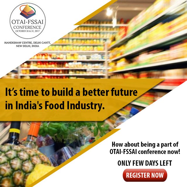 Register now for the #OTAI-FSSAI conference to facilitate partnerships &amp; propel growth for your venture: bit.ly/2iwCRrz #18DaysToGo