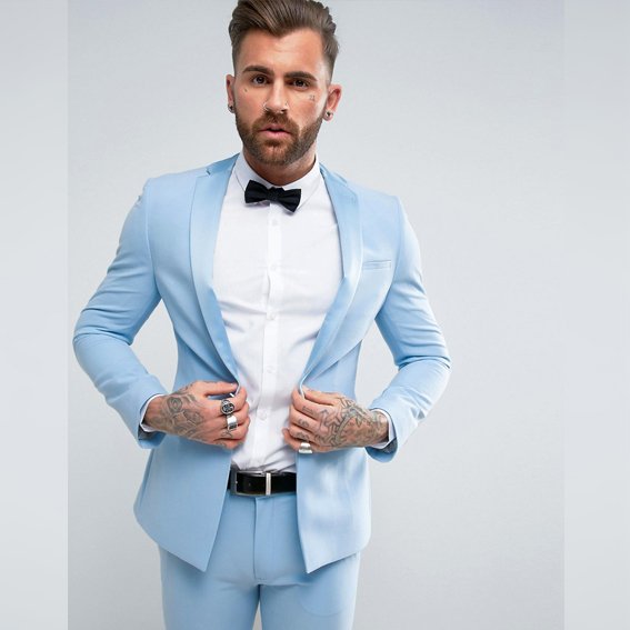 bodarosaCL's tweet photo. #Tendencias Traje para el novio en color azul cielo + camisa blanca + accesorios en negro 😍 https://t.co/yL1cvla3O9
