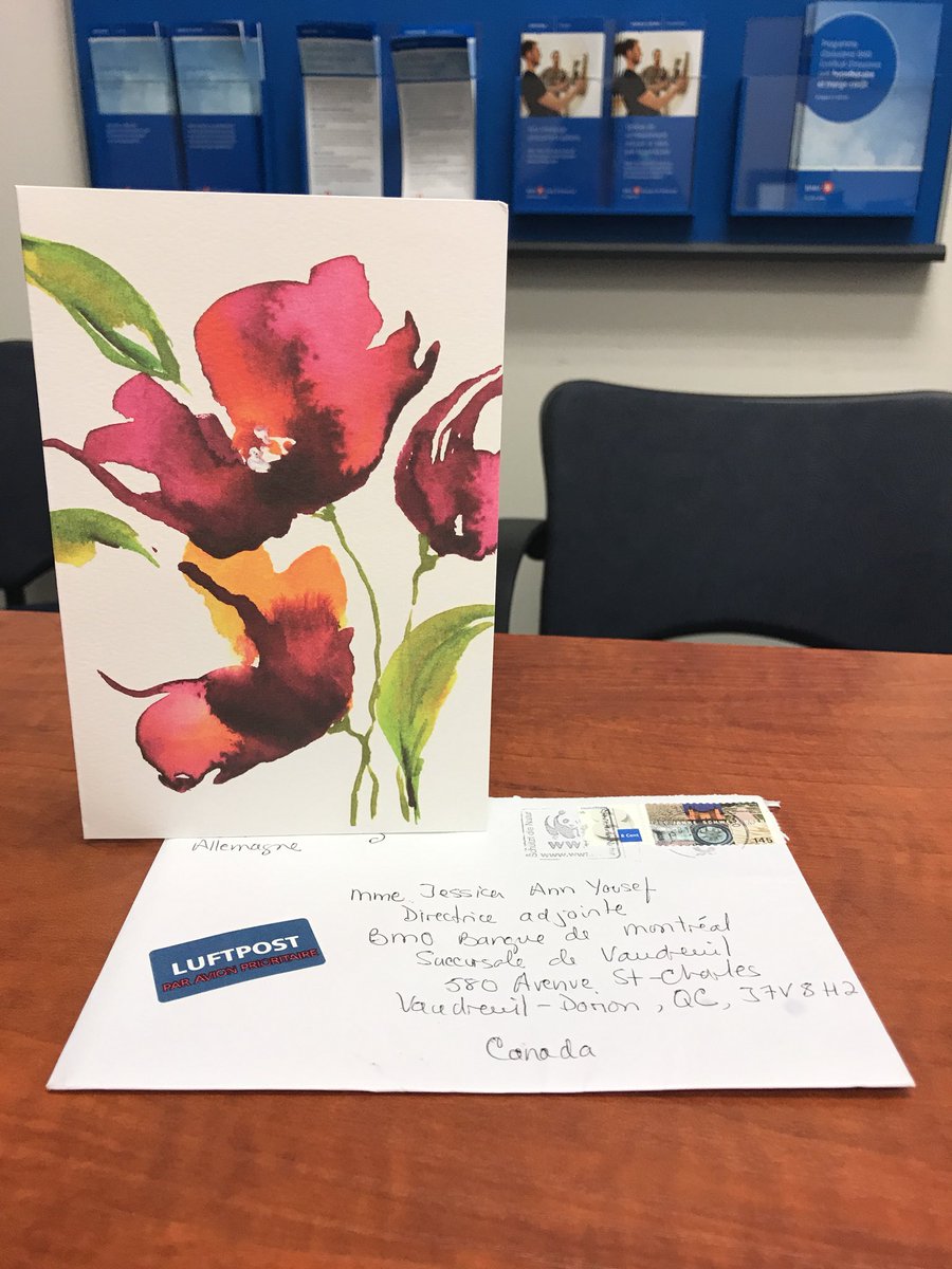 jessyousef's tweet photo. Getting a thank you card all the way from Germany! 😊 Appreciation all across the world 🌎🌍🌏 #BMO200 https://t.co/dfkmhdCF9Y