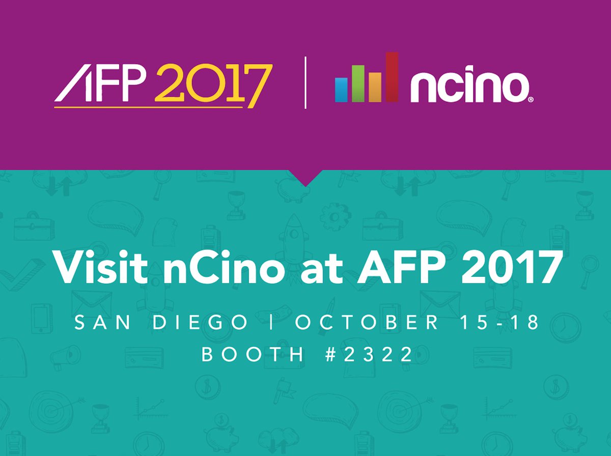 ncino's tweet image. Can't wait to show off the newest features of @ncino's Treasury Management Sales &amp;amp; Onboarding Solution at #AFP17. We'll be at booth #2322!