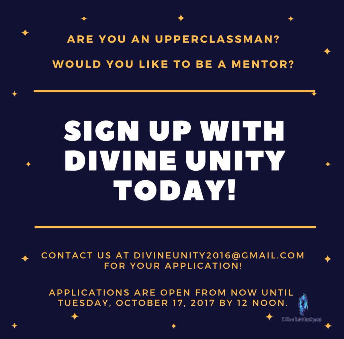 BCDivineUnity's tweet photo. SIGN UP TODAY!! APPS ARE OPEN UNTIL TUESDAY NOON! #bennettcollege #bennett21 #bennett20 #bennett19 #bennett18 https://t.co/ncKDMnpPCM