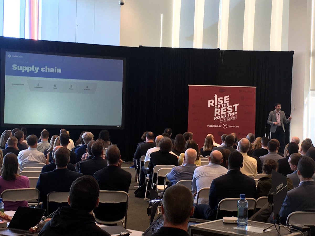 Tony Franco from @safechain_io crushing it at #riseoftherest @fintech71 <a href="/revolution/">Revolution</a>