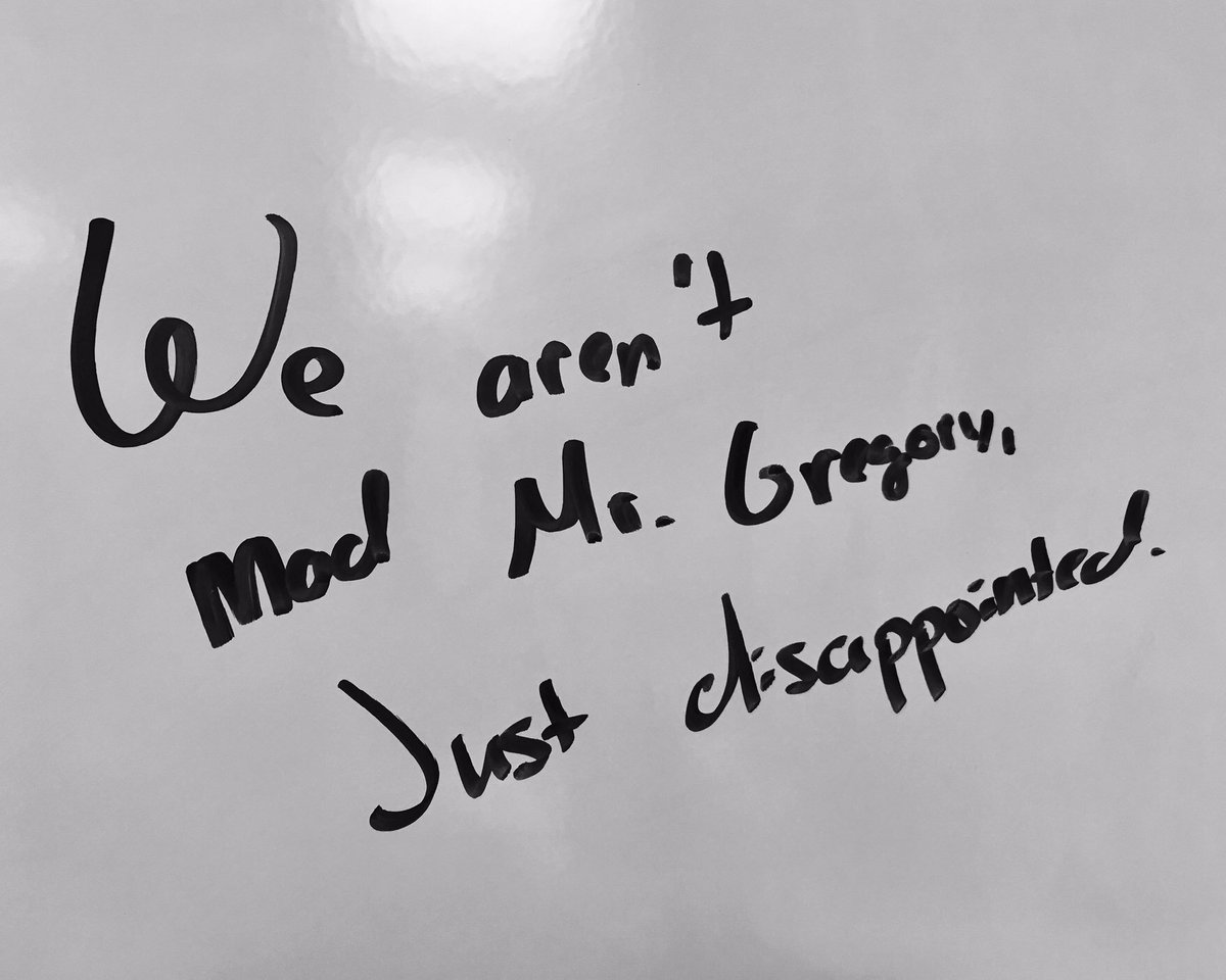 CivicsEngaged's tweet photo. On classrm whiteboard &amp; noticed at end of day. My class having fun after my slight blunder reminds me why I love this profession. #fhsSS https://t.co/ESqdcgGShm