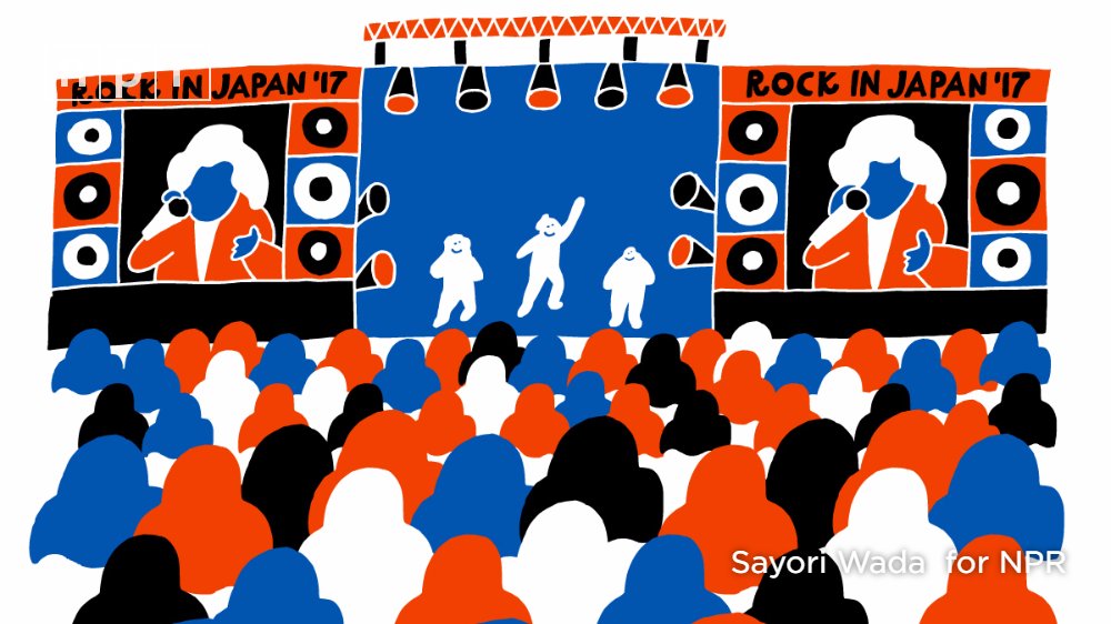 nprmusic's tweet photo. Head to Rock In Japan, one of the country's largest music festivals, with illustrator Sayori Wada. https://t.co/icVF1KChDk https://t.co/EZmbEX9dh4