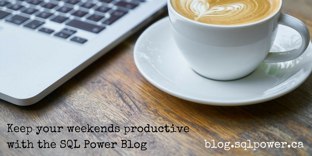 SQLPowerGroup's tweet image. Keep your #weekends productive with the #SQLPower #Blog!
Visit hubs.ly/H08VNny0