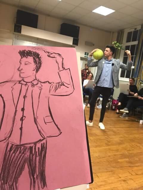 WillFoxxTV's tweet photo. Loved filming at the @PimmsandNeedles life drawing session with @donnafeeneyuk. The ladies even drew me before I left. On the TV next Monday https://t.co/Z9DdmH9ipl