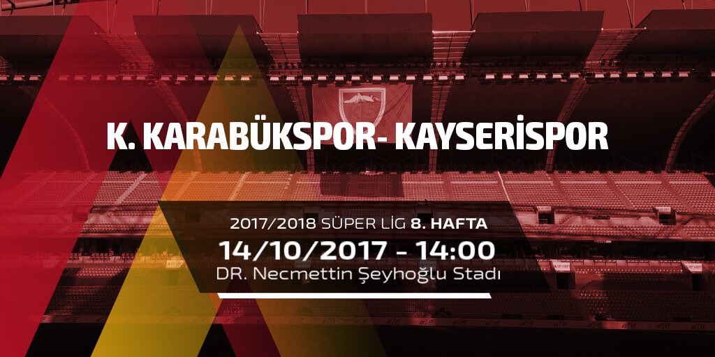 Kayserispor'umuza K.Karabükspor karşısında başarılar dileriz.
Tüm Kayseri'liler Derneği-İstanbul <a href="/KayserisporFK/">Zecorner Kayserispor</a> #Kayserispor