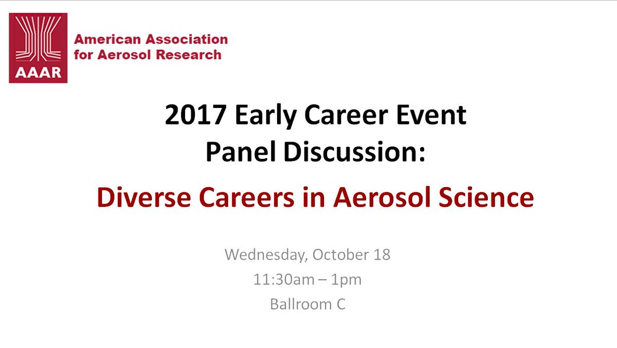 It's almost that time again #aerosolscientists
#AAAR #AAAR2017 #AAAR17
#earlycareer #diversecareerpaths
#phdadvice #aerosolexperts