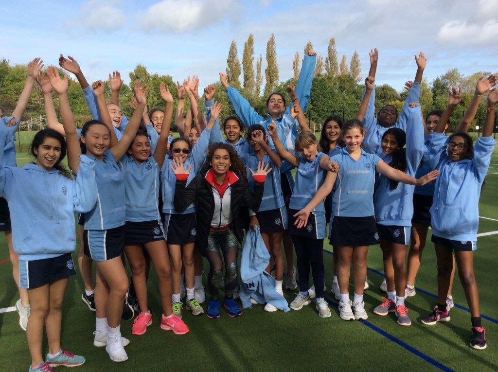 NLCS_Sports's tweet photo. GB athlete Yasmin Miller visited. Girls loved having her join in-even tried lax! Can't wait for her 2 come again! Thanks Yasmin! @Miilerrr1 https://t.co/tzDm66aB1t