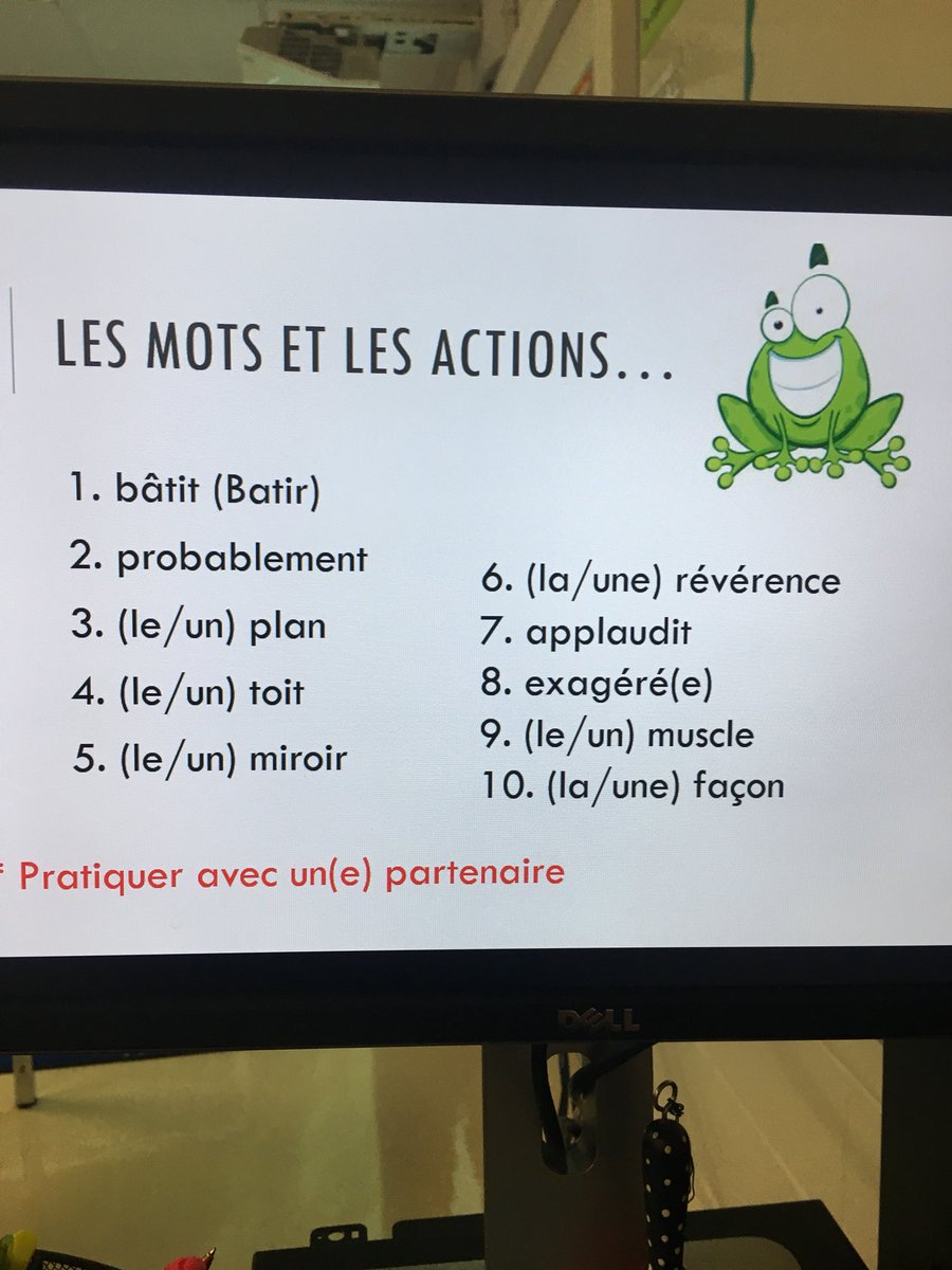 MadameLaceyFSL's tweet photo. (Grade 6) student’s getting to know some key words from our play “Le Bistro Des Animaux” 🙈#learningthroughactions https://t.co/ds6LGotGKS