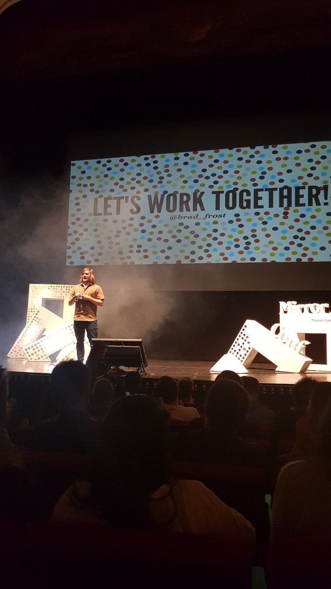 izedore's tweet image. Much awaited, much appreciated  and soo much worth it! @brad_frost 🎉🎉👏👏  perfect ending to a great conf!! @MirrorConf  #mirrorconf
