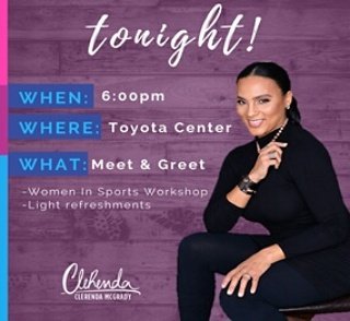 What are you all doing tonight? I'll be at <a href="/HoustonRockets/">Houston Rockets</a> at <a href="/ToyotaCenter/">Toyota Center</a> conducting a workshop with @WISEHouston! #WomenWhoPUSH #PushTHRU