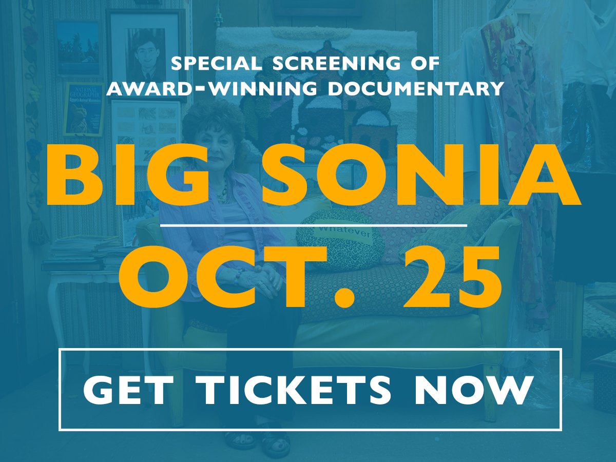 🎬✡Tix here: tinyurl.com/BigSonia 
Join us 10/25 for special screening of inspiring, award-winning documentary on Holocaust survivor Sonia