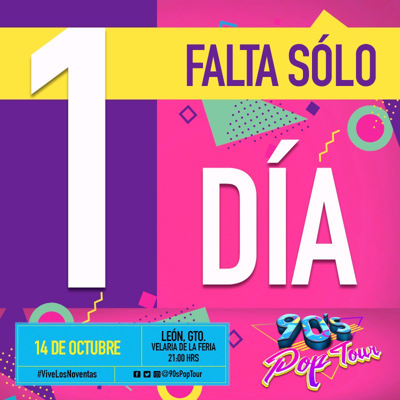 90sPopTourLeon's tweet photo. ¡Estamos a 1 día de vivir la experiencia de #90sPopTourLeón! Compra tus boletos aquí 👉 https://t.co/ipAxH6HMYu ¡Últimos boletos! https://t.co/b3CORLnoxY
