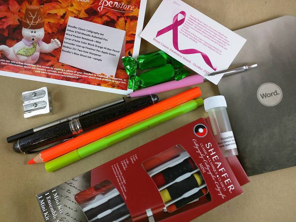 mjelson's tweet photo. October #ipenbox from @ipenstore #wordnotebooks #sheafferpens #noodlersink 🖋️ 🖋️ 🖋
#fountainpen #fountainpens #fo… https://t.co/waqdC877S9 https://t.co/izAHkG7scP