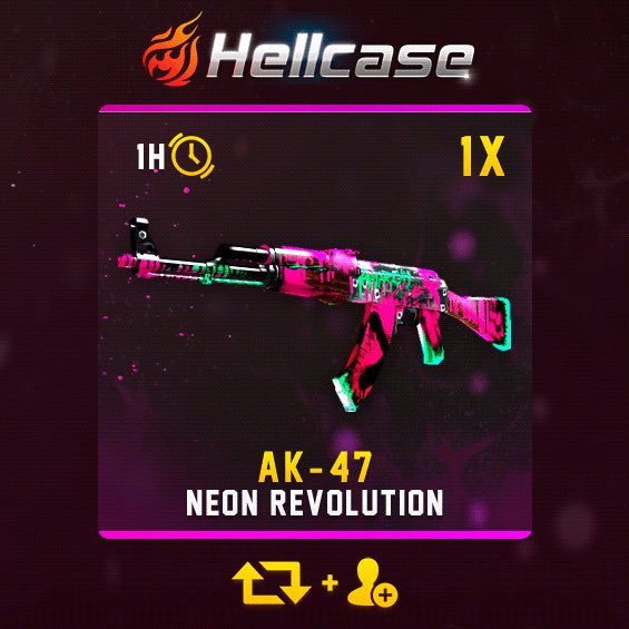 hellcase's tweet photo. 🔥AK-47 | Neon Revolution #Giveaway:

▪️RT &amp; Follow &amp; Trade URL
▪️CLICK: https://t.co/7O7yIFlC16

🏆Winner in 1h!

#hellcase https://t.co/pw9uRfR7Zl