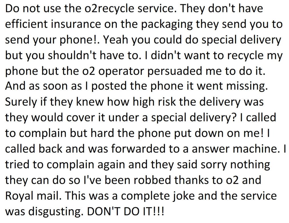 mercurybennett's tweet image. @o2 #o2recycle DON'T USE O2 RECYCLE. @royalmail @TheSun #note8 @BBCWatchdog #vex
