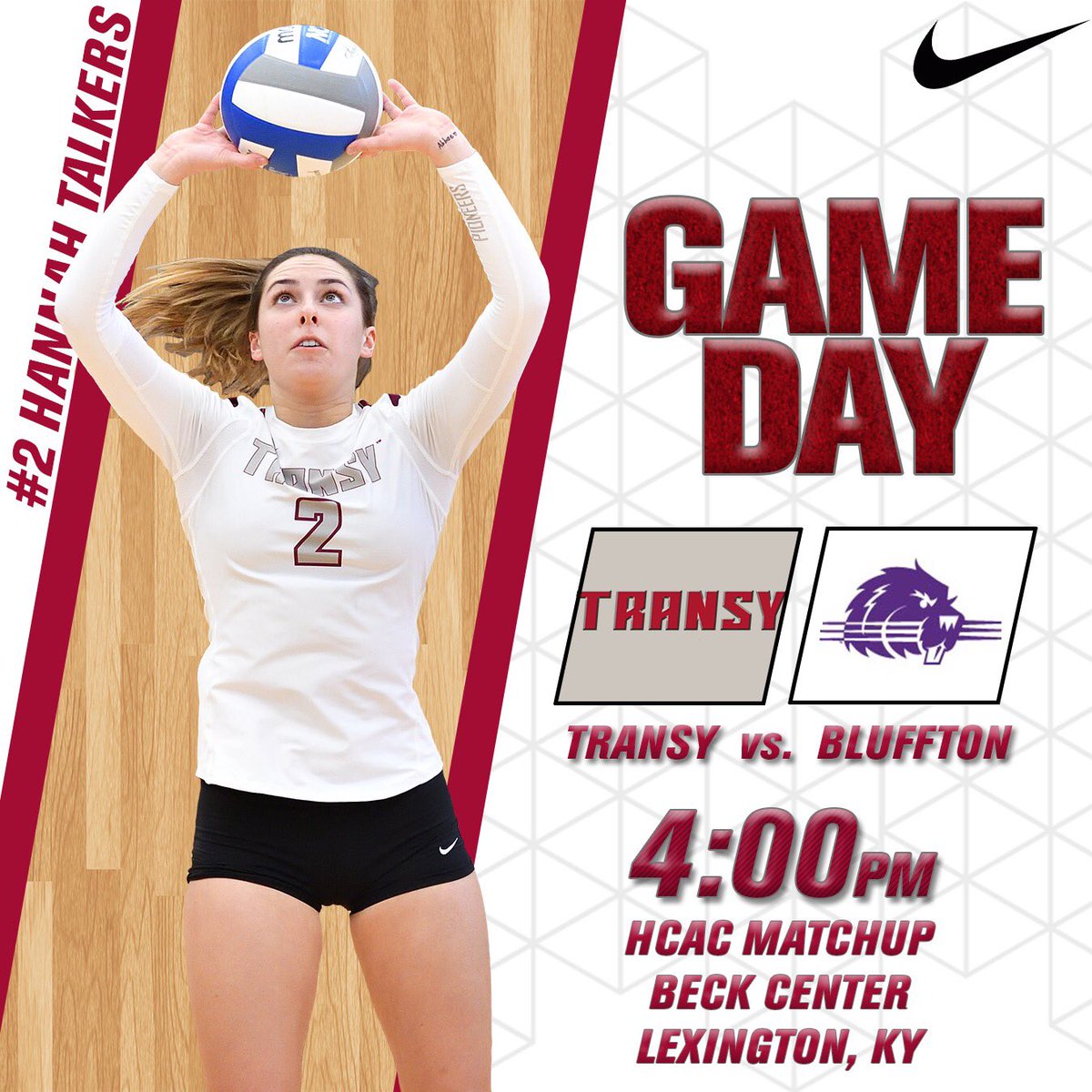 TransylvaniaWVB's tweet photo. It’s GAMEDAY!! Earlier start than normal.  We actually play at 4pm vs Bluffton and then again at 8:00pm against Hendrix.  #thisisTRANSY https://t.co/QNSTN5pg25