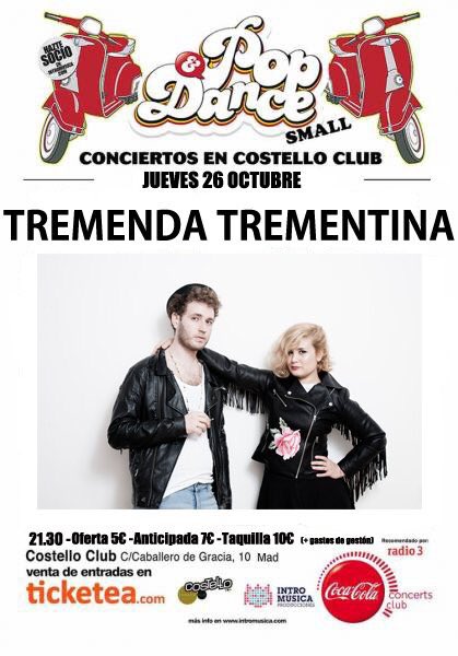 Tr_trementina's tweet photo. El jueves 26 vente a bailar con nosotros en @CostelloClubMad !!! Entradas en oferta a 5€ en https://t.co/d5CncnUfGr https://t.co/eSCtOC5gQx