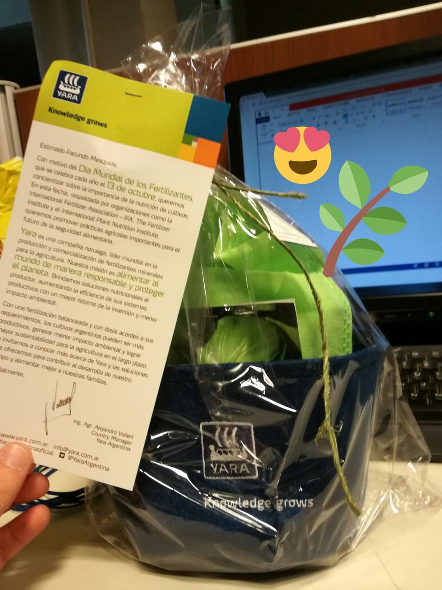 Muchas gracias a <a href="/YaraArgentina/">Yara Argentina</a> y a todo el equipo de <a href="/Pg1Argentina/">Pg1 Comunicación</a> por mí nueva albahaca en el Día Mundial de los Fertilizantes!
