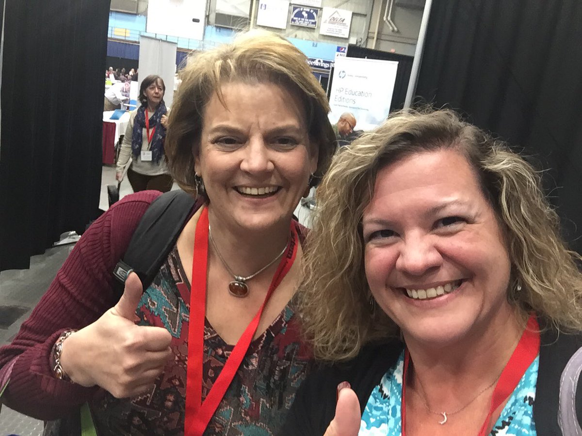 hillary_atp's tweet photo. When the Instructional Designer for your @UNE_Online course in #AT and #UDL shows up for your #ACTEM2017 session on UDL. Love F2F meetups! https://t.co/SN2ogUNtuP