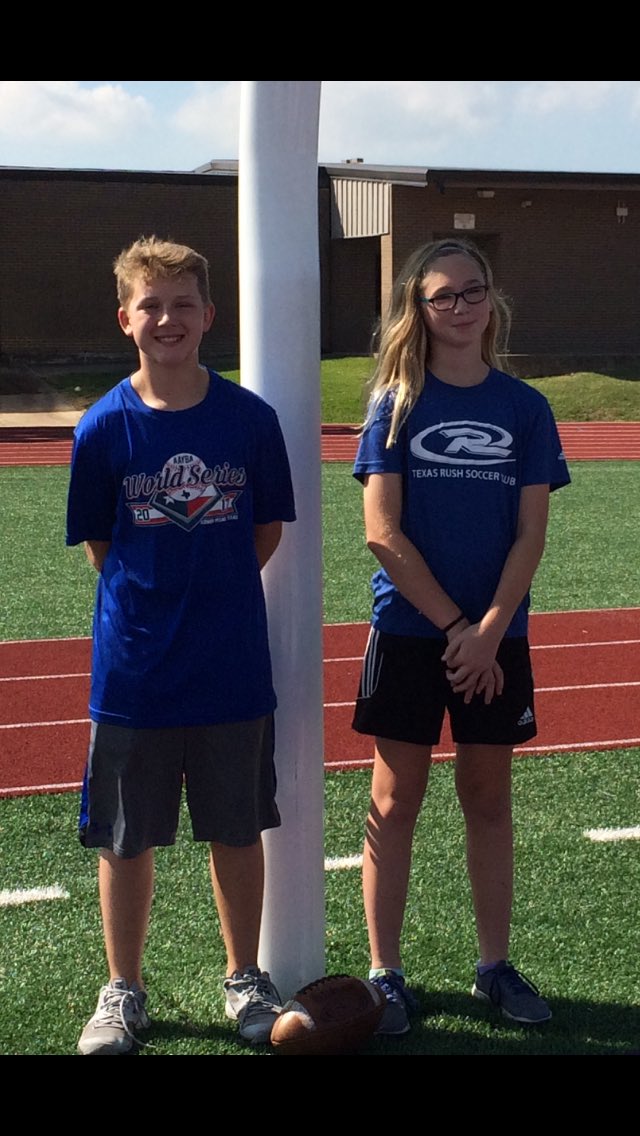 LLMSLadyLynx's tweet photo. Congrats to the LLMS Punt Pass Kick champions! Georgia Paugh and Greg Moore.  Come out and support the two compete 10/19 at Yates.@LLMSLynx https://t.co/52dS18md2N