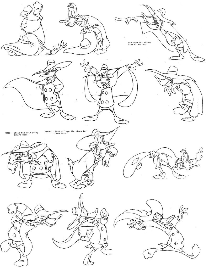 Traditional2D's tweet photo. Darkwing Duck model sheets (Disney, 1991). https://t.co/QmS9o45UAq