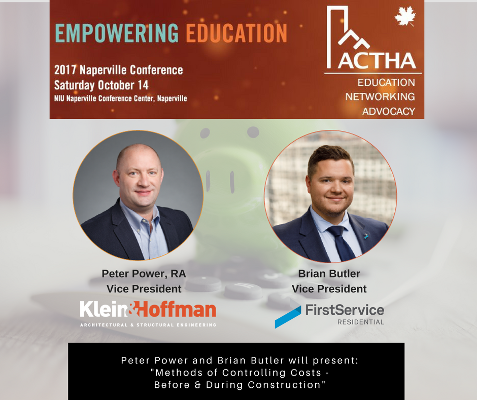 kleinandhoffman's tweet photo. Brian Butler, VP @FSResidential joins K&amp;H VP, Peter Power to present at @ACTHA_IL Naperville Conference tomorrow! https://t.co/EmUKXA7GVs https://t.co/tRoKaovvjJ