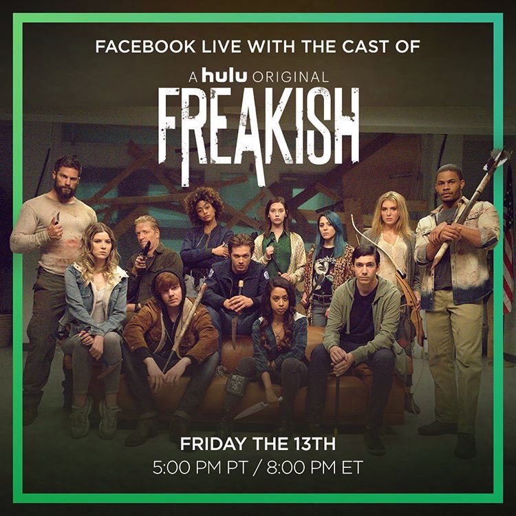 meghanrienks's tweet photo. ITS TODAY! live-stream Q&amp;A these teen heartthrob freak killerz 🙌🏼

tweet your questions! #freakishonhulu @hulu https://t.co/dCAiwOYhi1