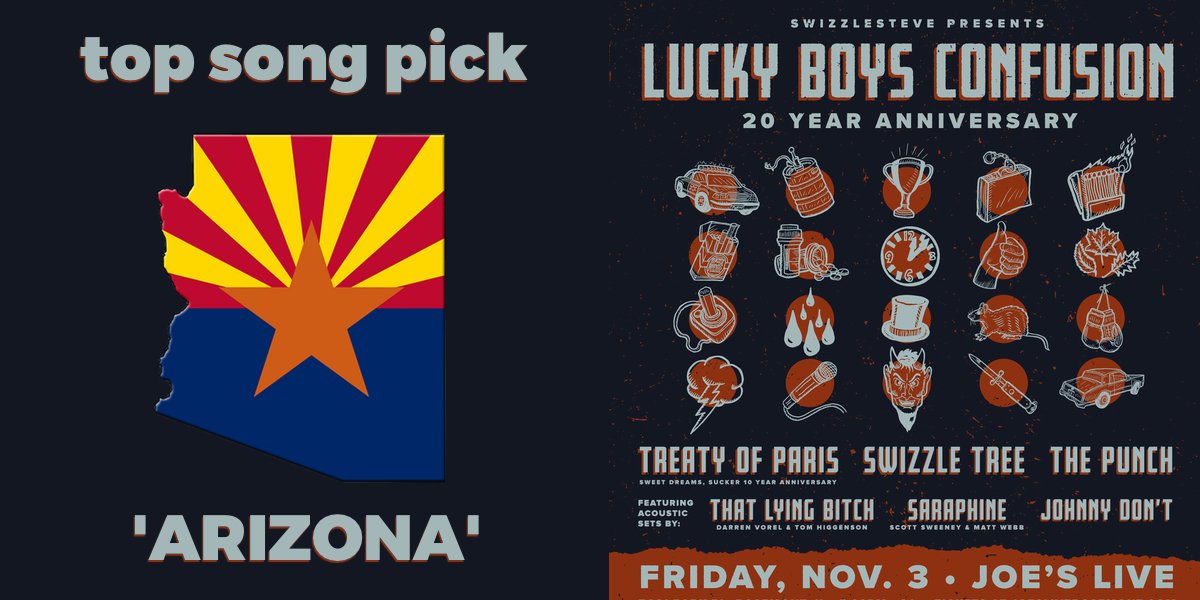luckyboysmusic's tweet image. We've added the #1 Lucky Boys Confusion song pick - 'Arizona' to our setlist for the 20 Year Anniversary on Nov 3 at Joes Live Rosemont.
