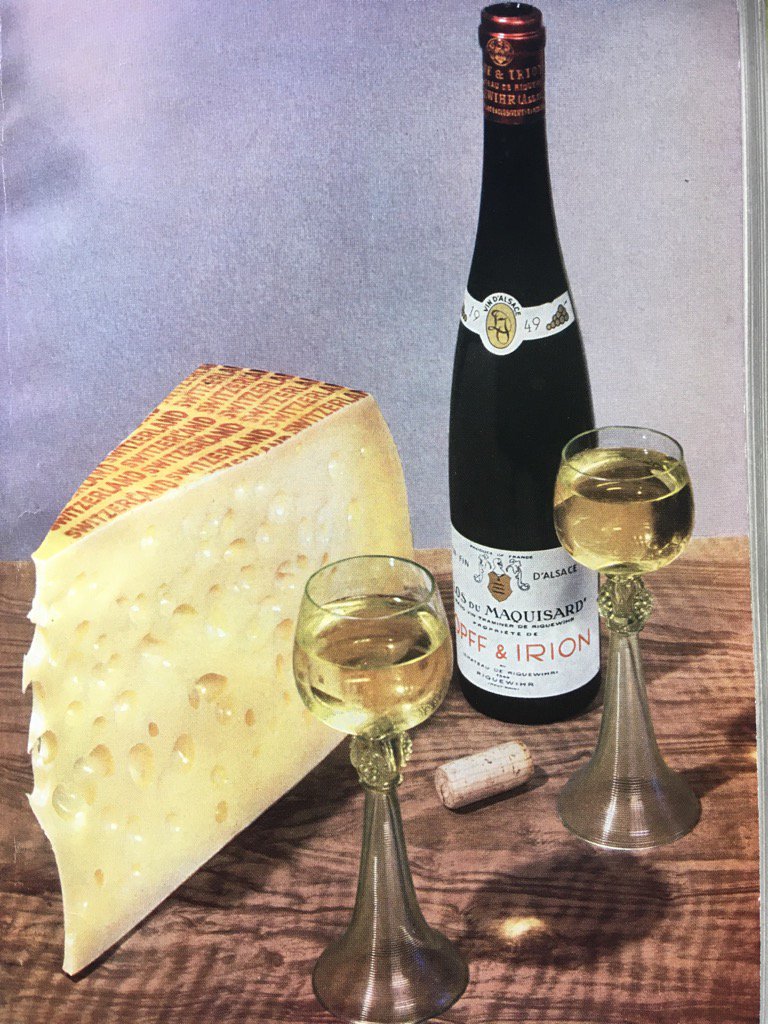 KitchenBee's tweet photo. Tiny wine glasses from 1950s! (From Andre Simon book). So much smaller than our glasses No wonder we drink more now. https://t.co/Uj7r5iwOLu