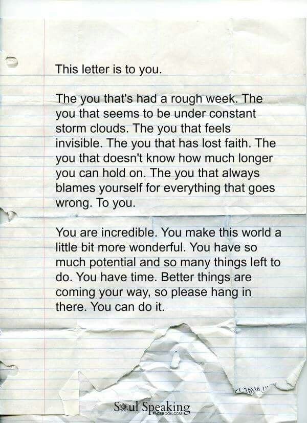 KerriBodle's tweet photo. To you that's having a bad day. This letter is for you. Things will always get better. #Hearties #HavingBadDay https://t.co/mJqaLz5zVN