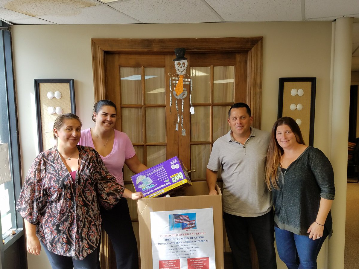 Thank you to Dr. Lee Weiner and Oceanside wellness center for supporting our Puerto Rico relief efforts! #PuertoRicoSeLevanta
