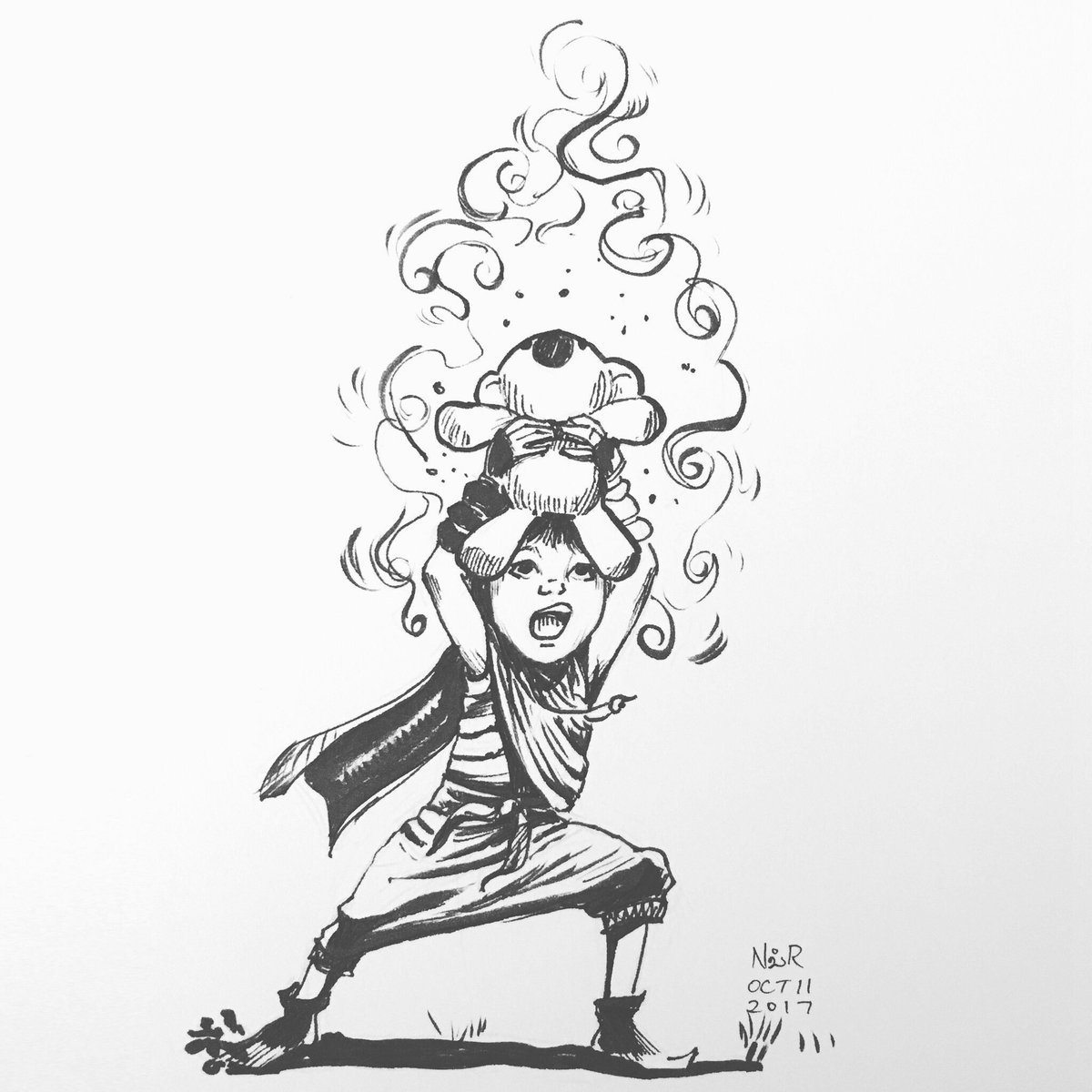 ArtofNor's tweet photo. This teddy bear is blessed with powers to capture spirits and transport them back to their world.
#phichasers
#inktober :11
#inktober2017 https://t.co/a4fIkrtXLd