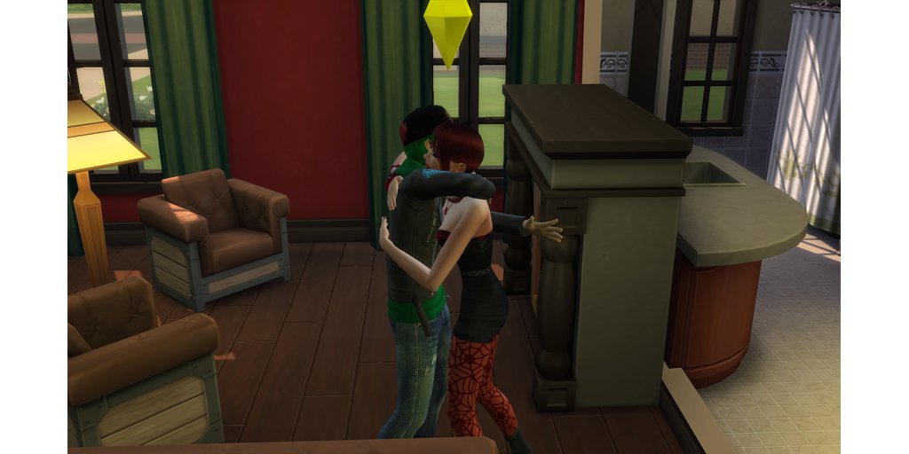 Talltalesims4's tweet photo. Where is Jimin's hand going??  #TheSims4 #storytelling #gaming #uhoh #coppingafeel https://t.co/we2YSnk0LI