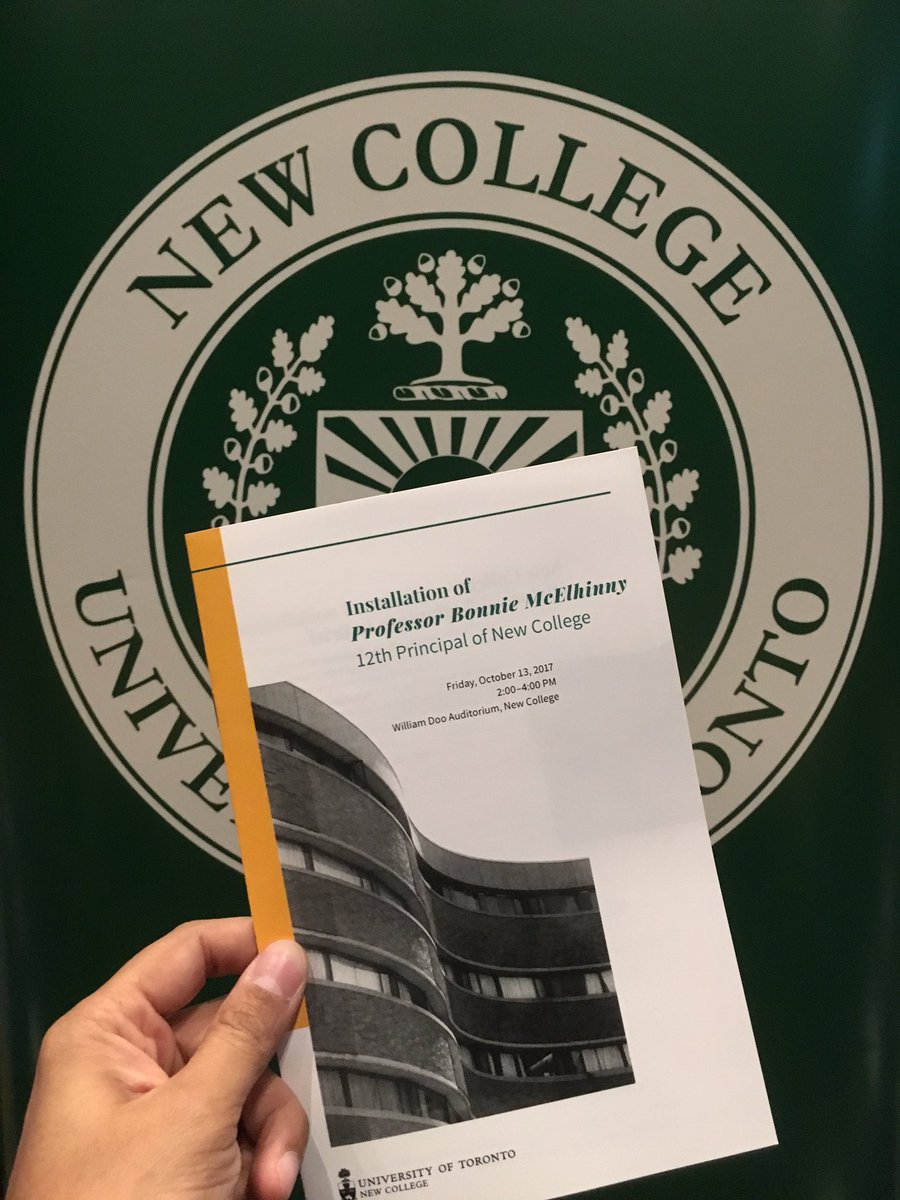khushscholar's tweet photo. #academicthings. Excited abt the tenure of Prof. Bonnie McElhinny, 12th Principal of @NewCollegeUofT @UofT @New_ORSL #installation #WeTheNEW https://t.co/ynZCCy7RLH