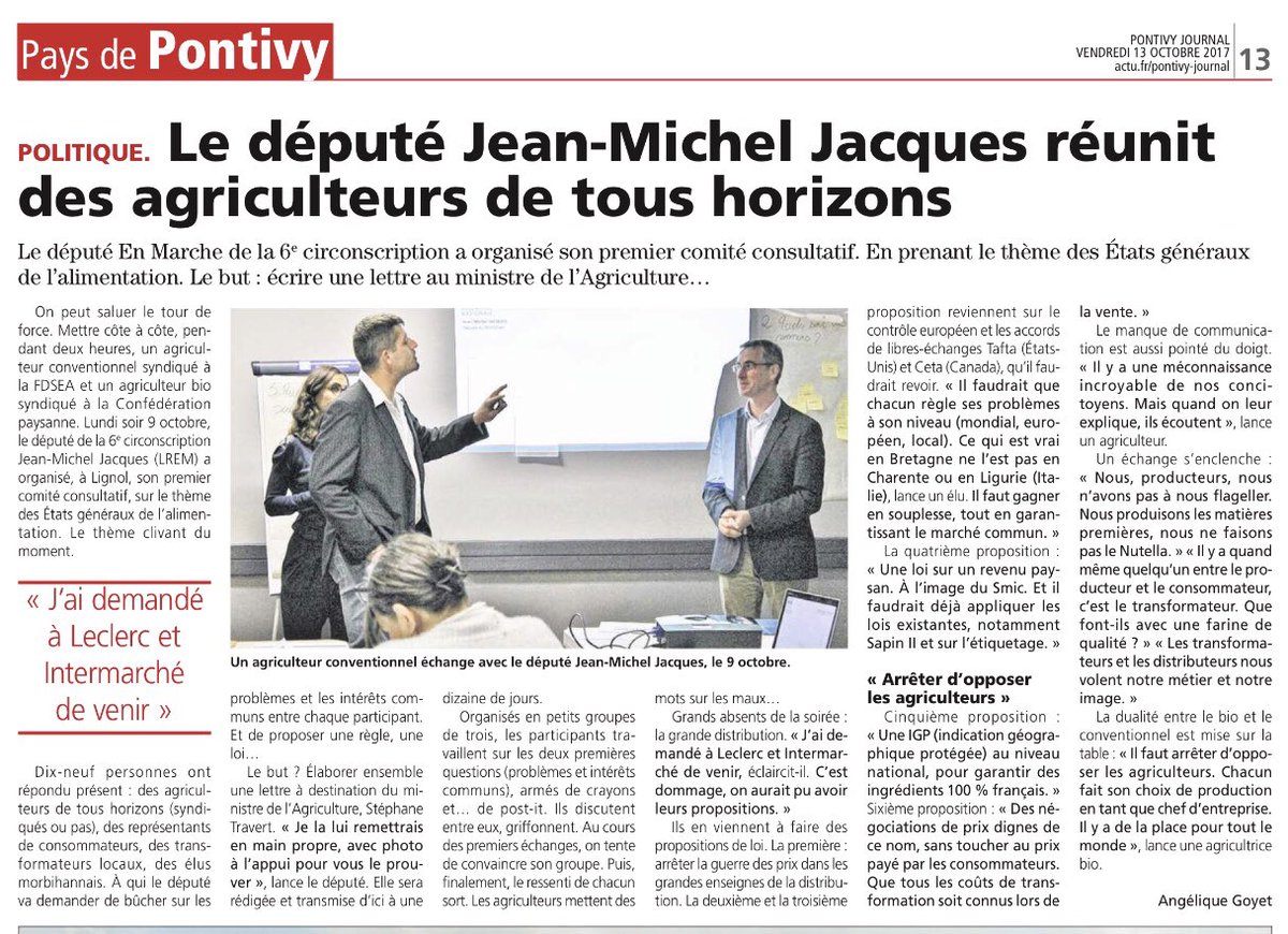 J_M_Jacques's tweet photo. 📣 Merci à tous les participants du premier comité consultatif de circonscription en lien avec les #Egalim #circo5606 #Lignol https://t.co/pcdL3cNZJz
