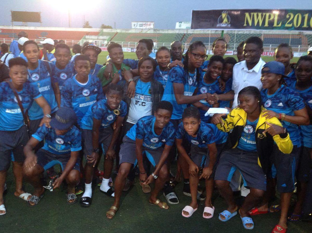 NWFLLive's tweet photo. Deputy Governor of Edo State, Rt. Hon. Philip Shuaibu presents the cheque to the team. https://t.co/deddE2El0u
